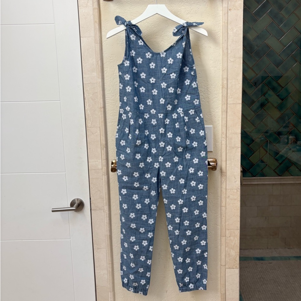 JCrew Girls NWT Floral Blue Jumpsuit